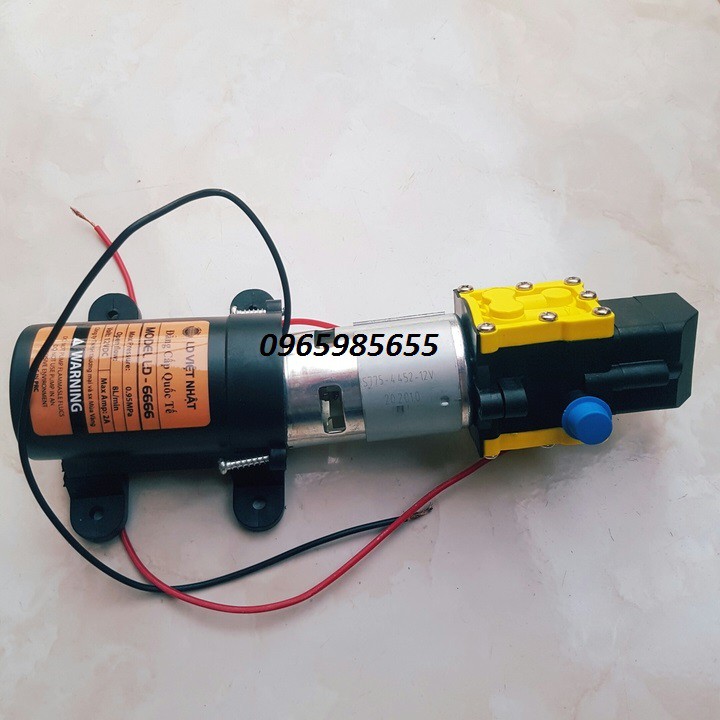 máy bơm nước mini 12v áp lực cao - máy bơm phun sương (bơm tăng áp mini 12v+chuyển ống 8mm)