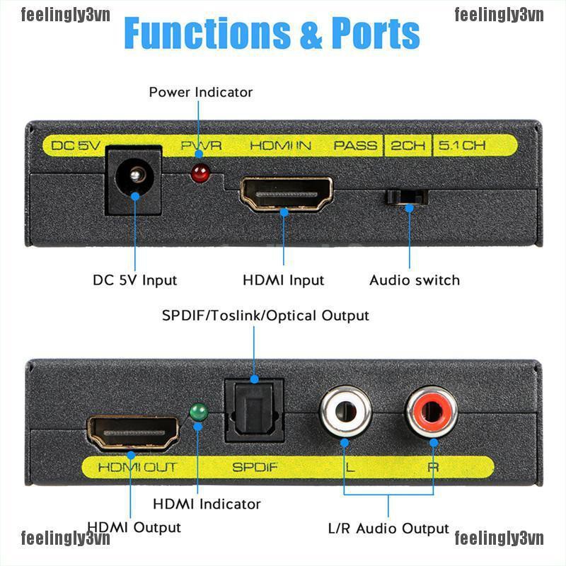 Adapter chuyển đổi tín hiệu âm thanh từ HDMI sang HDMI + SPDIF + RCA T / P TO