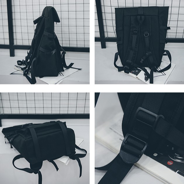 Balo Đi Học Backpack Đen Giá Rẻ Cao Cấp Ulzzang Đựng Laptop Nhiều Ngăn  - GUDEO