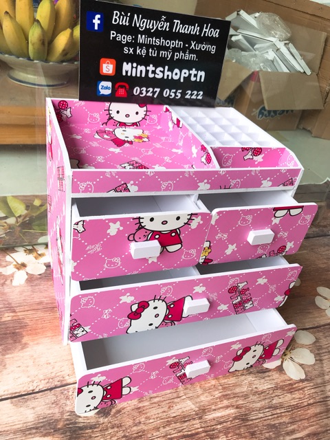 tủ đựng mỹ phẩm 4 tầng hello kitty