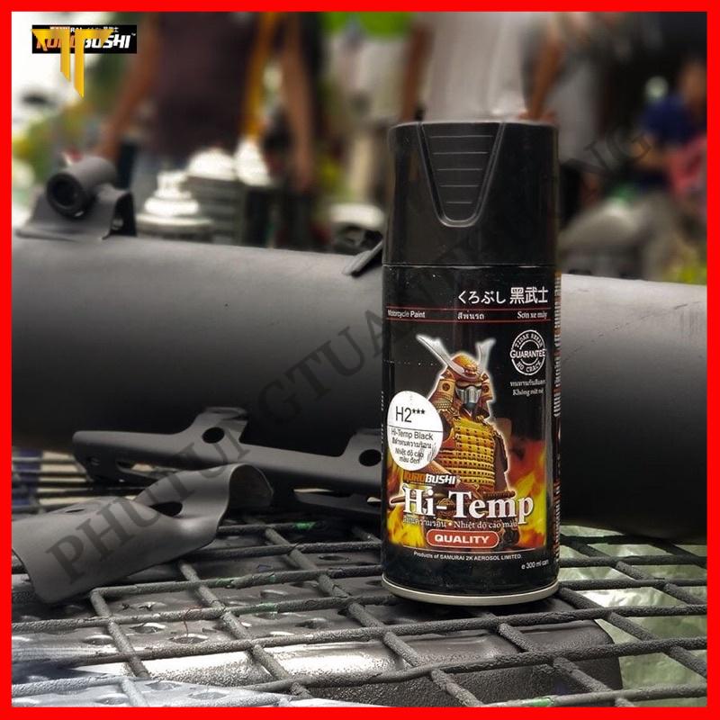 Sơn Pô chịu nhiệt Samurai H2 màu đen và H1 màu bạc