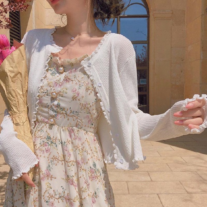 Áo cardigan ZHELIHANGFEI tay dài dáng ngắn dệt kim thời trang quyến rũ dành cho nữ