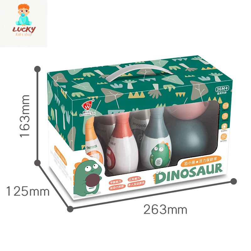 Đồ chơi vận động ném bóng bowling hình khủng long, phát triển trí tuệ cho trẻ em, trẻ con, bé trai, bé gái 2 3 4 5 tuổi