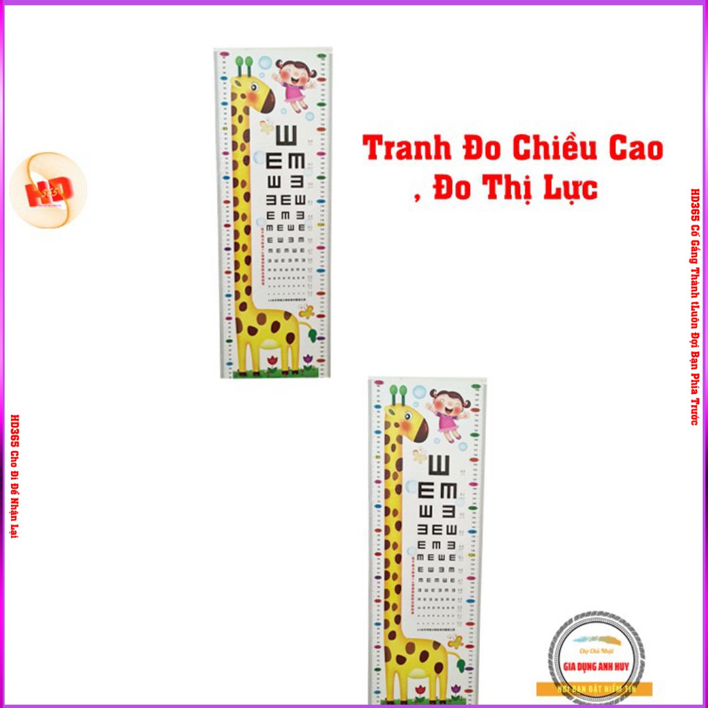Tranh Đo Chiều Cao Cho Trẻ Và Gia Đình Bạn Bằng Giấy Decal Dán Tường - HD365
