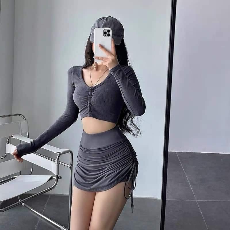 Chân váy nhún dây rút chất co giãn (form đẹp) | BigBuy360 - bigbuy360.vn