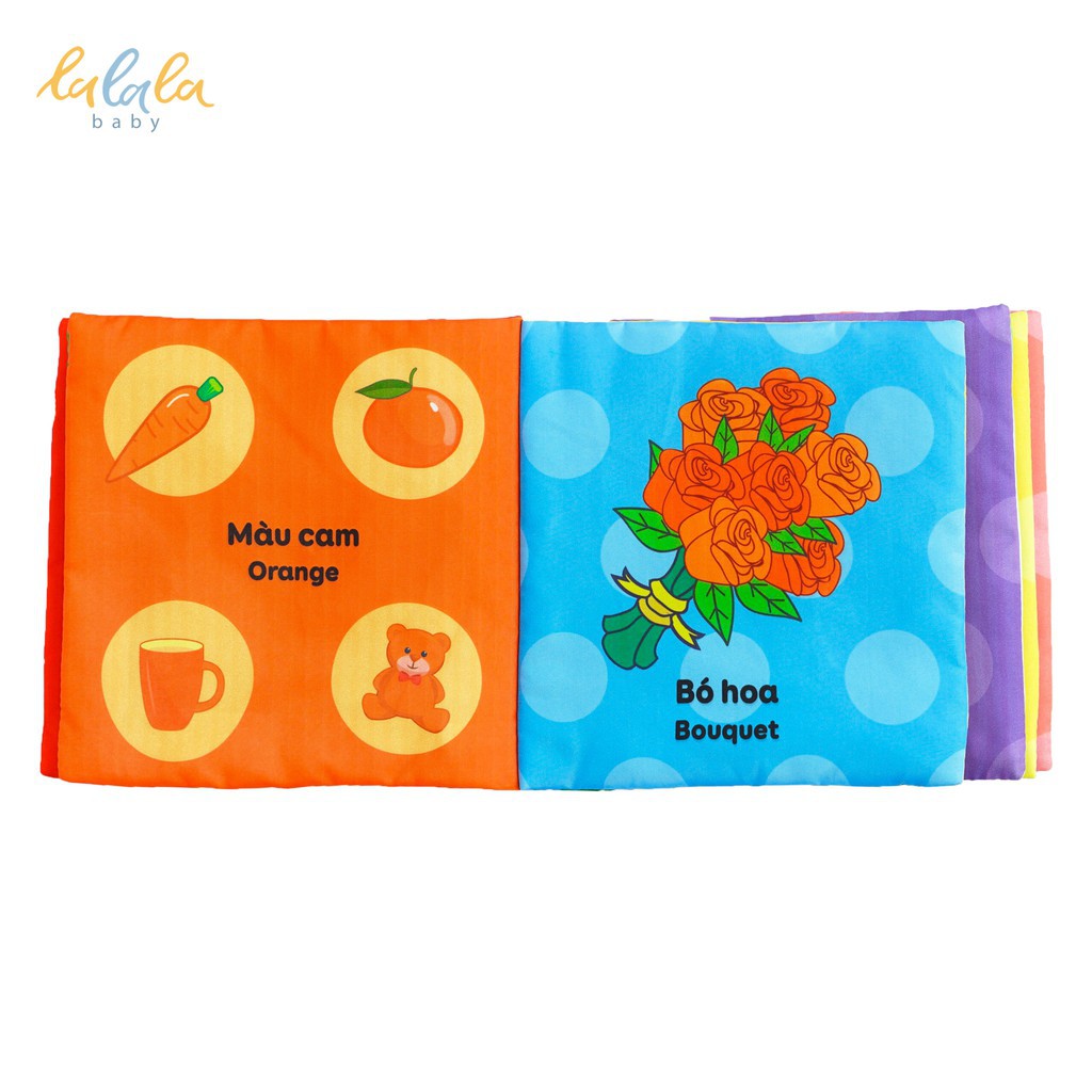 [Chính Hãng] Sách vải Lalala baby, kích thích đa giác quan chủ đề Màu sắc, kích thước 15x15cm 12 trang