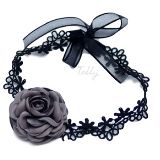 Vòng cổ, dây cổ choker hoa hồng lụa RC01