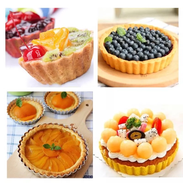 Khuôn tart tròn chống dính đế rời mini