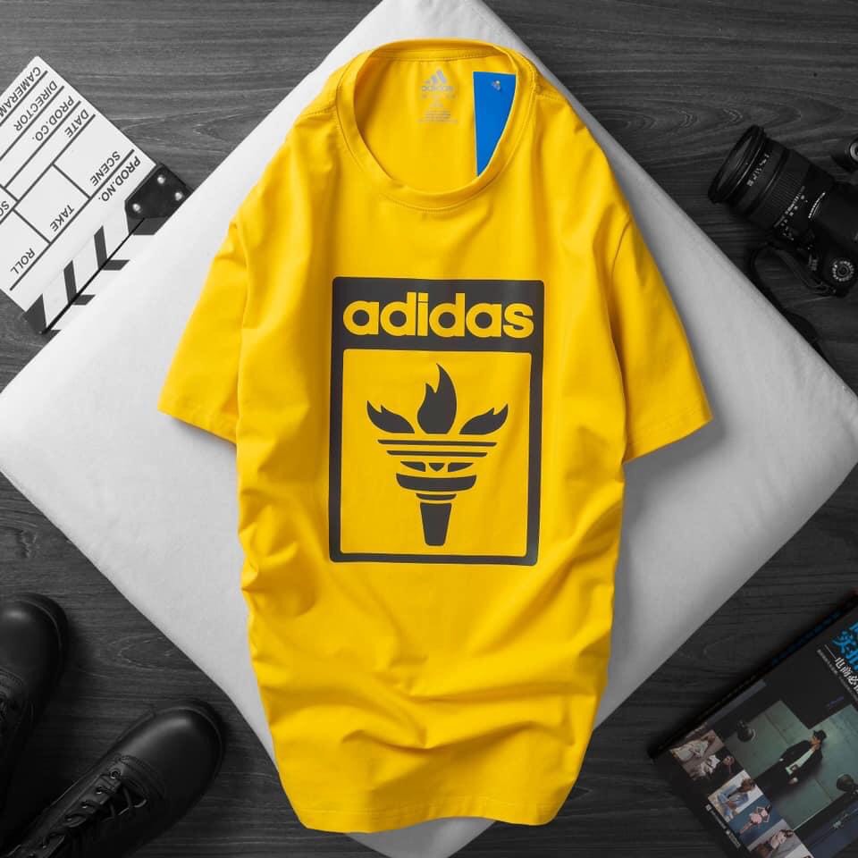 Áo Thun Thể Thao Nam Nữ Adidas Ngon Đuốc chất vải cotton co dãn nhẵn mịn không xù