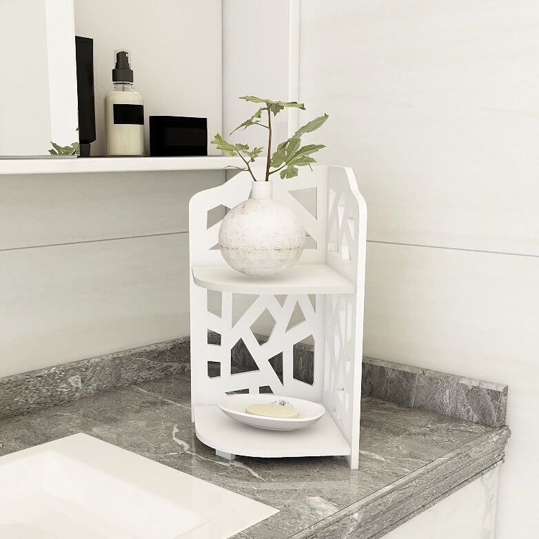 Kệ góc trang trí 2 tầng mắt lưới để mỹ phẩm đồ dùng cá nhân chống nước tuyệt đối