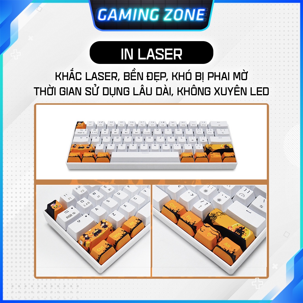 Keycap bàn phím cơ Chức Năng Pac Man/Mario/One Piece/Dragon Ball/Naruto nhựa PBT siêu đẹp