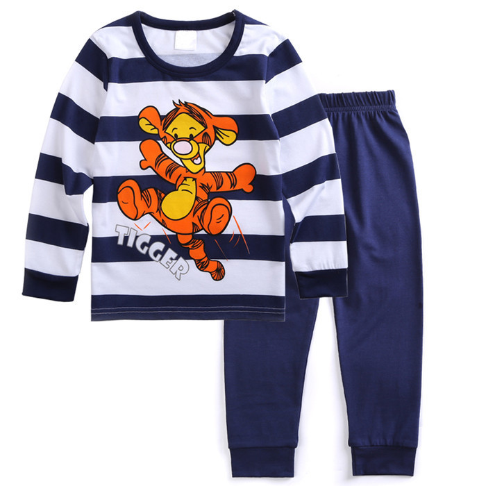 Bộ Đồ Ngủ Pijama Dài Tay In Hình Hổ / Chuột Mickey Cho Bé Trai Từ 1-7 Tuổi