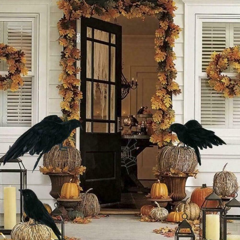 Mô hình quạ đen nhân tạo trang trí Halloween