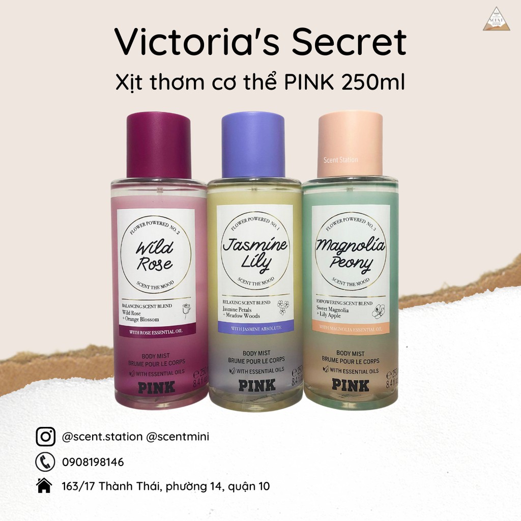 Xịt thơm cơ thể Body mist PINK – Victoria’s Secret 250ml