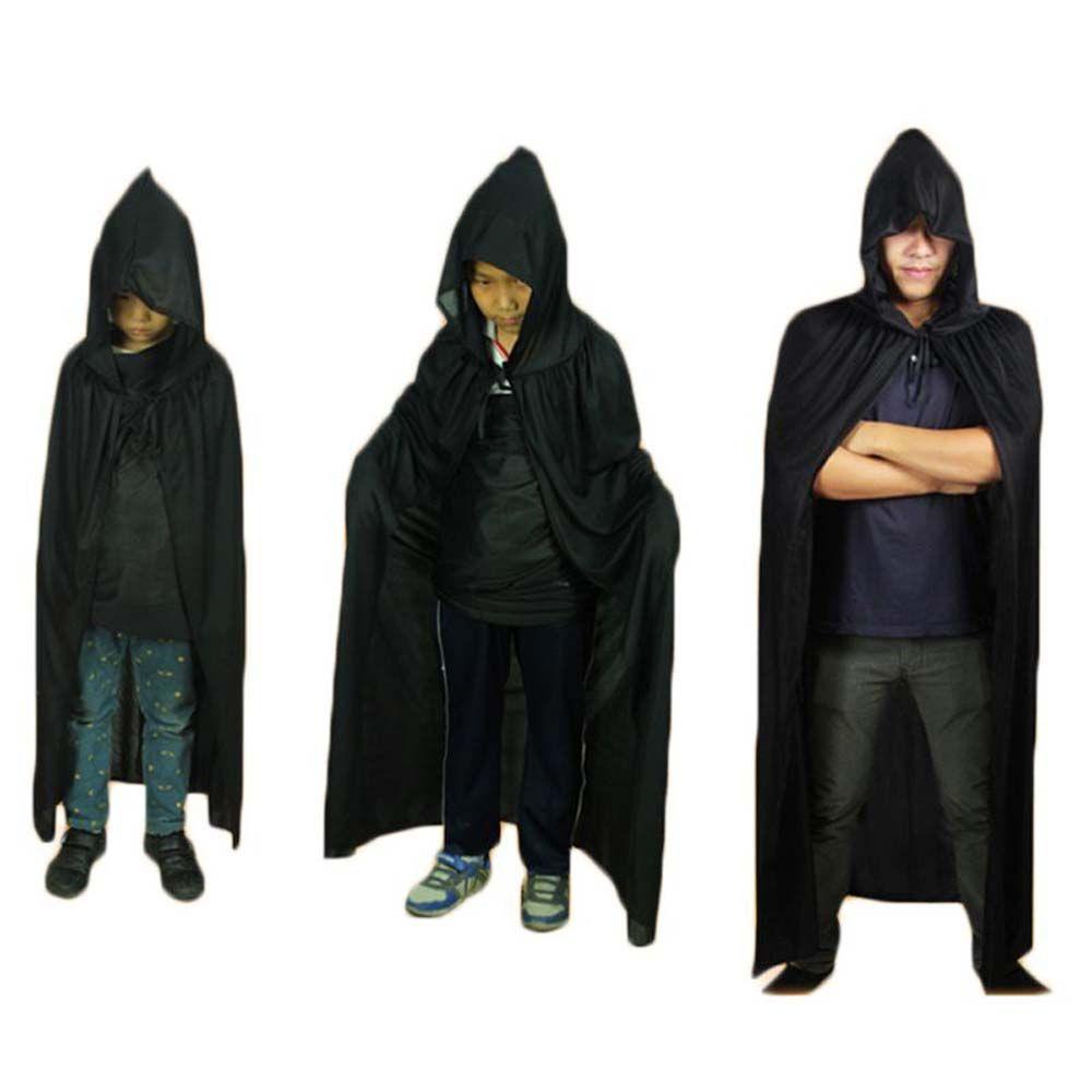 Loose Hooded Cape Party Wizard Robe Halloween Cloak Single Layer Witch Clothes Scary Costumes Adult Children Cosplay Cloak Performance Costumes/Multicolor