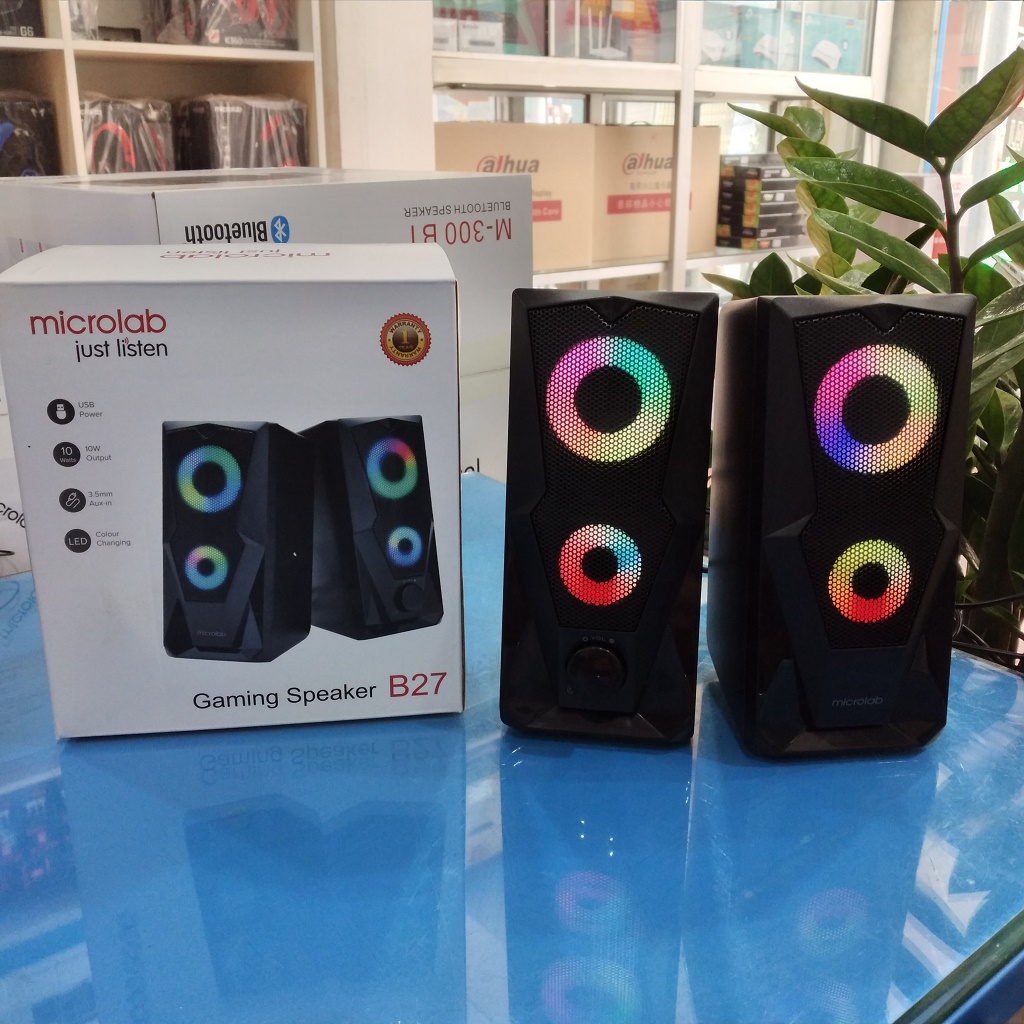 Loa Microlab B27 2.0 công suất 10W đèn LED thời trang - Hàng chính hãng BH 12 tháng
