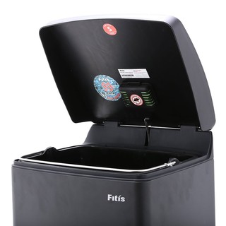 Thùng rác inox đạp vuông nhỏ Fitis SPS1-903 15 lít (đen) Thùng rác đạp chân có kháng khuẩn, chống côn trùng