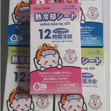 Miếng dán hạ sốt COOLTANA-Japan Technology, làm mát suốt 10 tiếng. Hộp 6 miếng giảm sốt hạ nhiệt độ