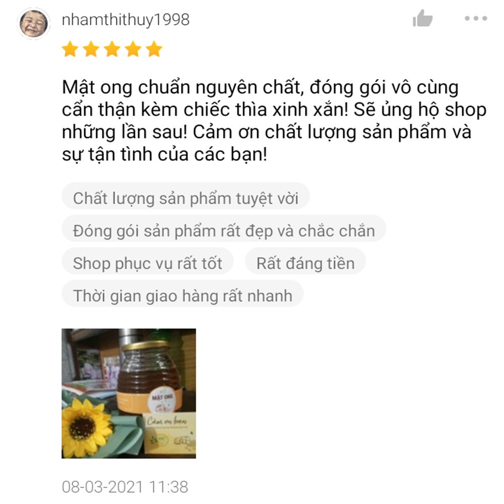 Mật ong nguyên chất hoa nhãn tự nhiên HNT NATURAL PRODUCT MO50G