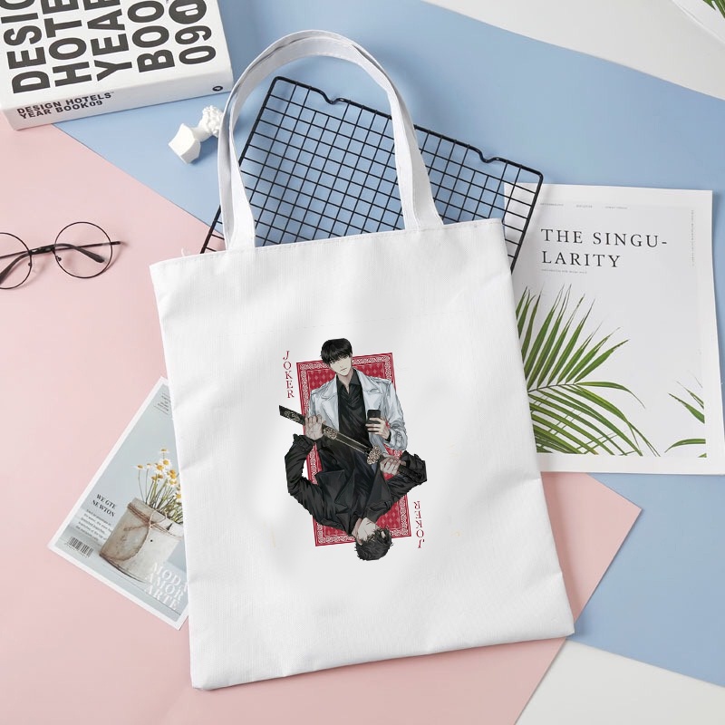 Túi tote vải trắng đeo vai in hình Omniscient Reader TOÀN TRÍ ĐỘC GIẢ tiện lợi thời trang anime chibi