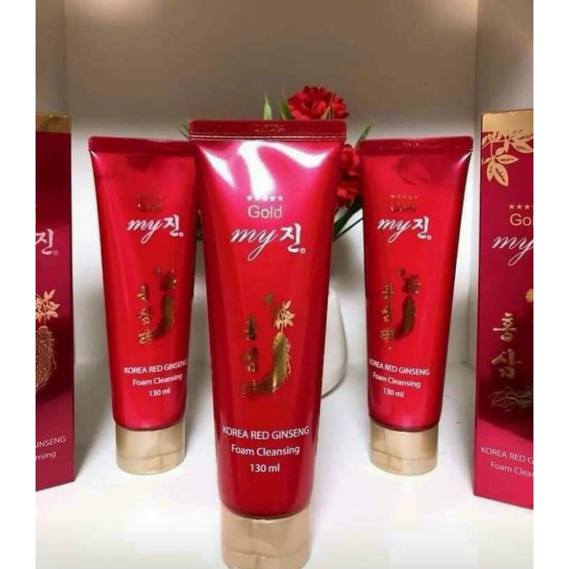 Sữa rửa mặt sâm đỏ My Gold 130ml cho da dầu mụn nhạy cảm hỗn hợp khô tạo bọt thải độc trà xanh rau củ Queen Beauty | BigBuy360 - bigbuy360.vn