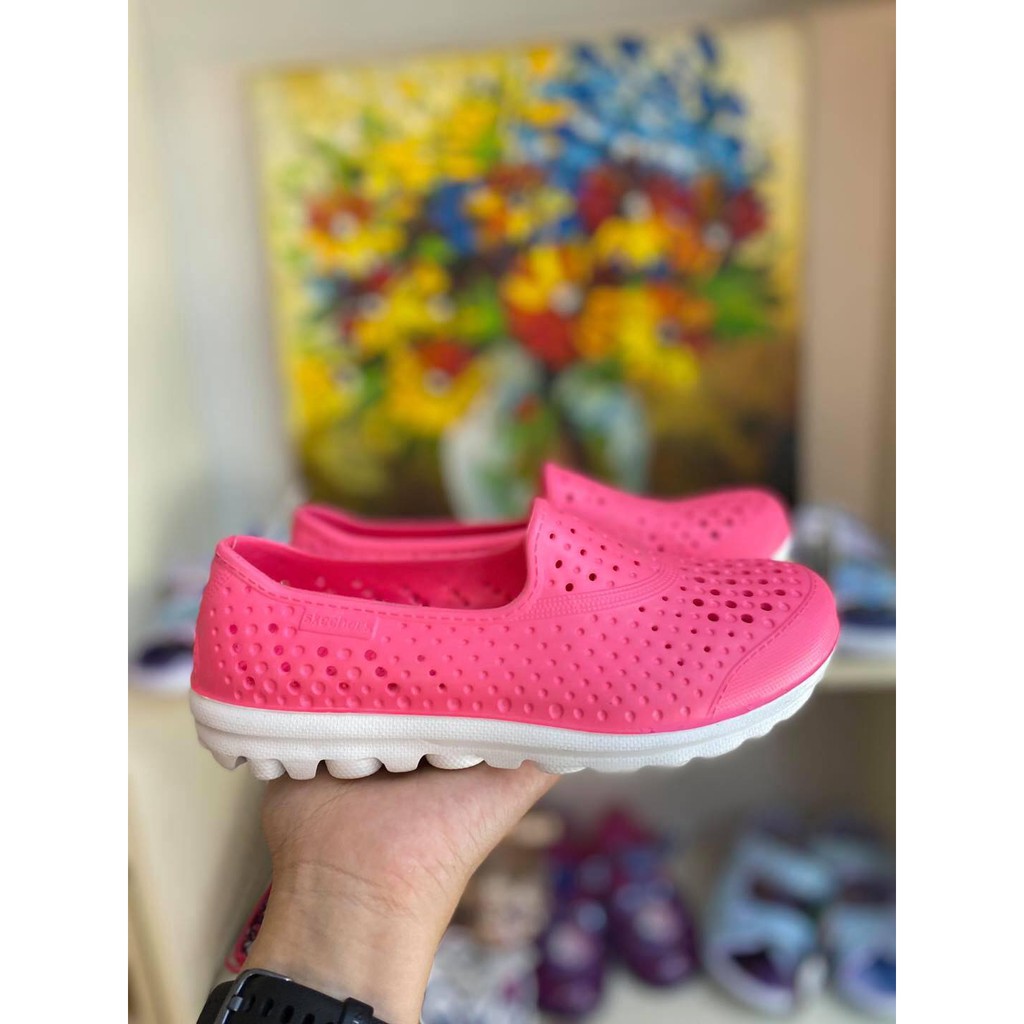 Giày Sục SKC Hồng Đế Trắng Cho Bé Gái Nhựa Mềm  Phù Hợp Cho Bé Đi Chơi Đi Học Đi Trời Mưa  28 29 30 32