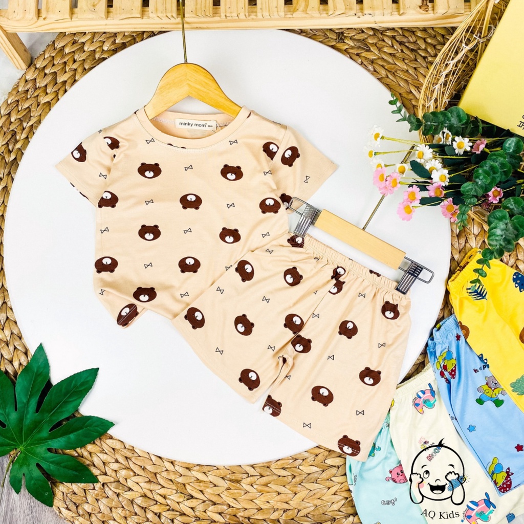 [BÉ  8-20kg] Bộ Minkymom Cộc Tay Bé Trai Bé Gái Vải Thun Lạnh (có ảnh Thực) Size BCGC