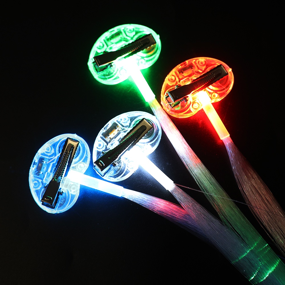 Kẹp Tóc Sợi Quang Nhiều Màu Sắc Có Đèn led Phát Sáng Dành Cho Trẻ Em / Tiệc Giáng Sinh