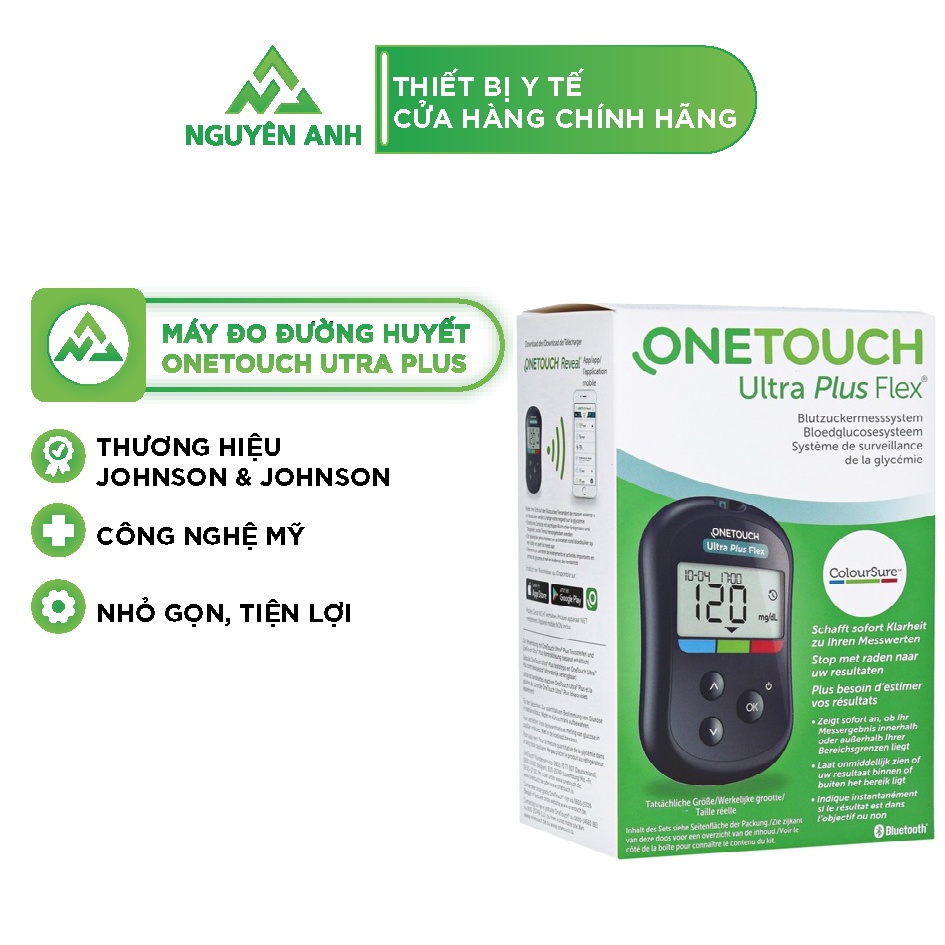 Máy đo đường huyết One Touch Ultra Plus Flex- Tặng kèm hộp 25 test và 10 kim chích máu - Y Tế Nguyên Anh