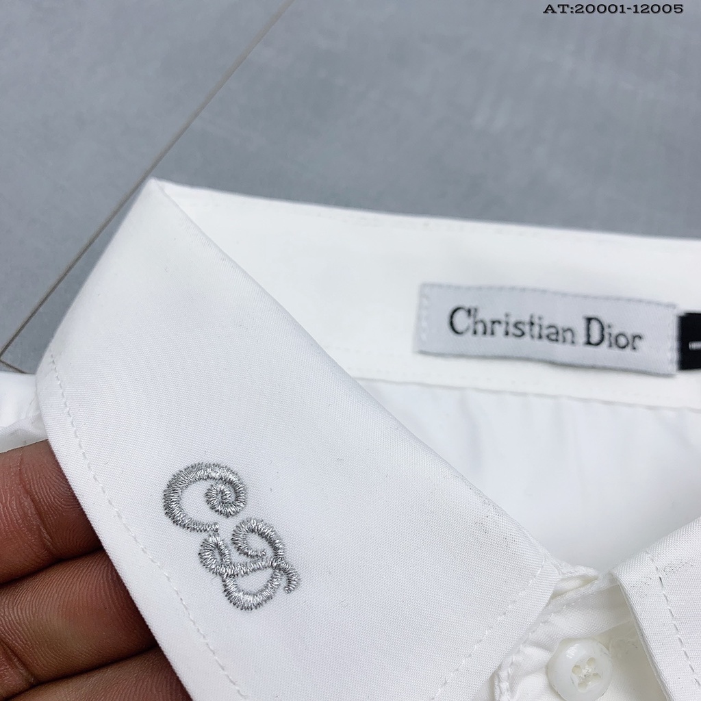 Áo SoMi DIOR Trắng Nam ❌ 𝗦𝗔𝗟𝗘 𝗞𝗜̉ 𝗟𝗨̣𝗖 ❌ Áo nam dài tay cổ bẻ form dáng Slimfit vải lụa nến không nhăn không xù TELUXURY