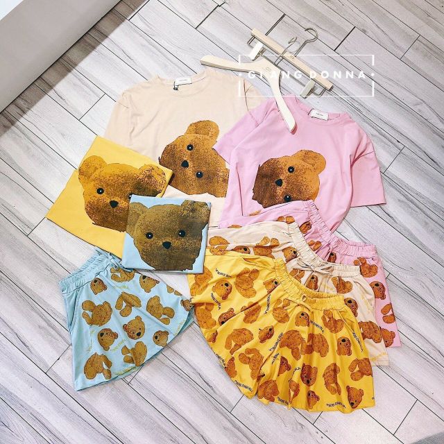 Set áo + quần giả váy hình gấu nhiều màu | BigBuy360 - bigbuy360.vn