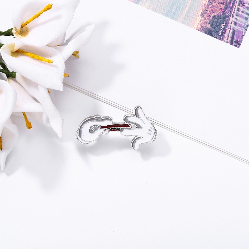 White Hands Enamel Pins  Simple Brooches Lapel Badges Cartoon Animal Jewelry Gift for Friends