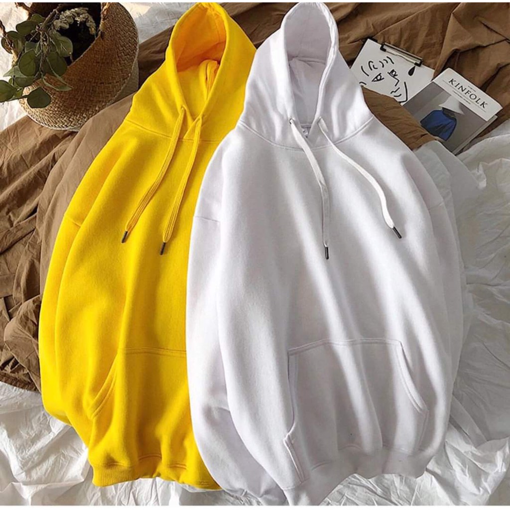 Áo Hoodie Trơn Nam Nữ Mặc Cặp Dáng Rộng Loại Đẹp Màu Đen Trắng HD101 | BigBuy360 - bigbuy360.vn