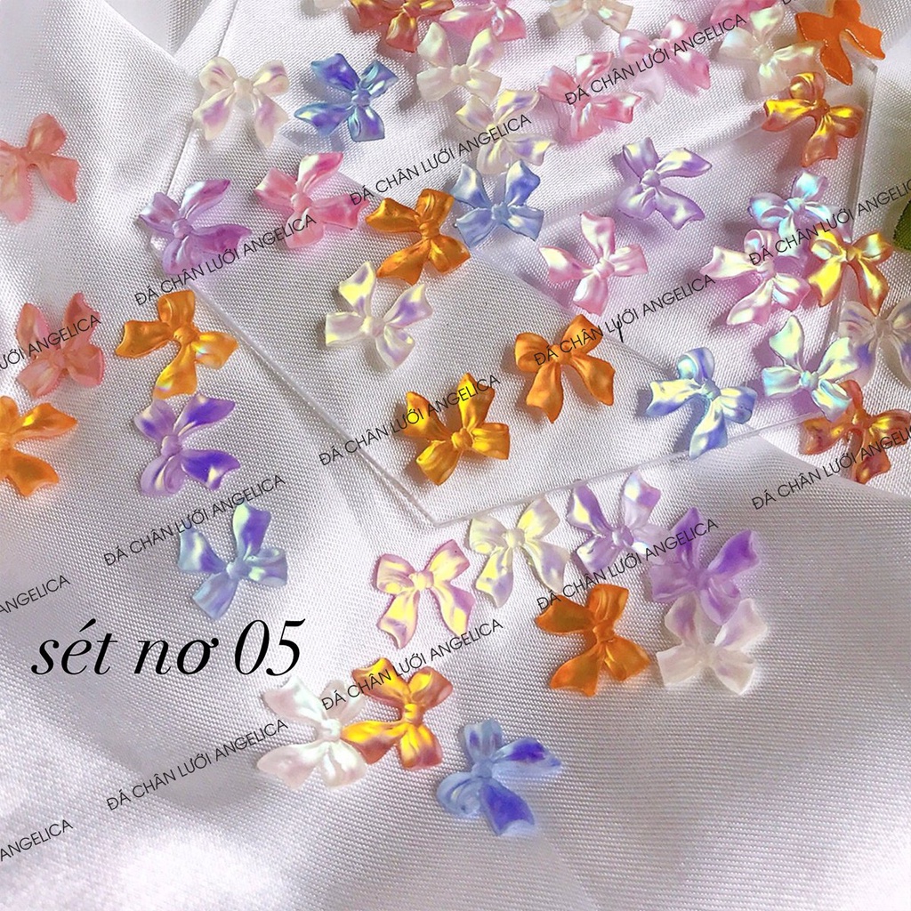 Set Charm 50 Nơ Nail Màu Ngọc Trang Trí Móng_Mã: Nơ_ ANGELICA