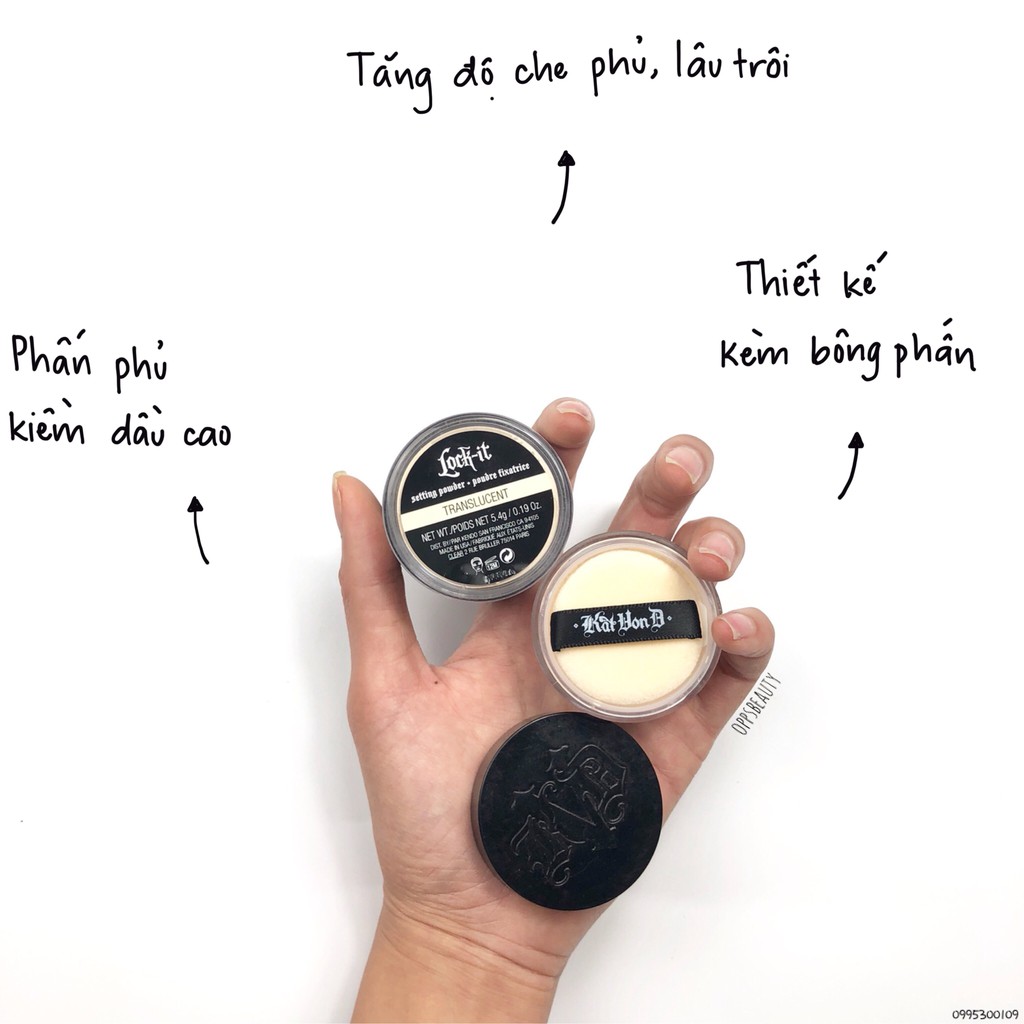 Phấn phủ kiềm dầu dạng bột Kat Von D Lock-It Setting Powder