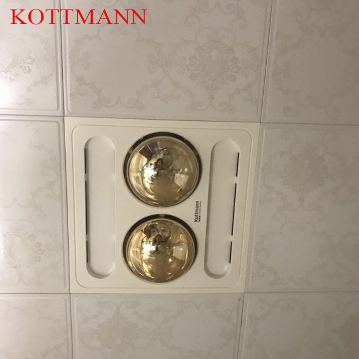 Đèn sưởi nhà tắm âm trần 2 bóng Kottmann K9-S - Hàng chính hãng - Tặng găng tay cao su tự nhiên Lock&Lock