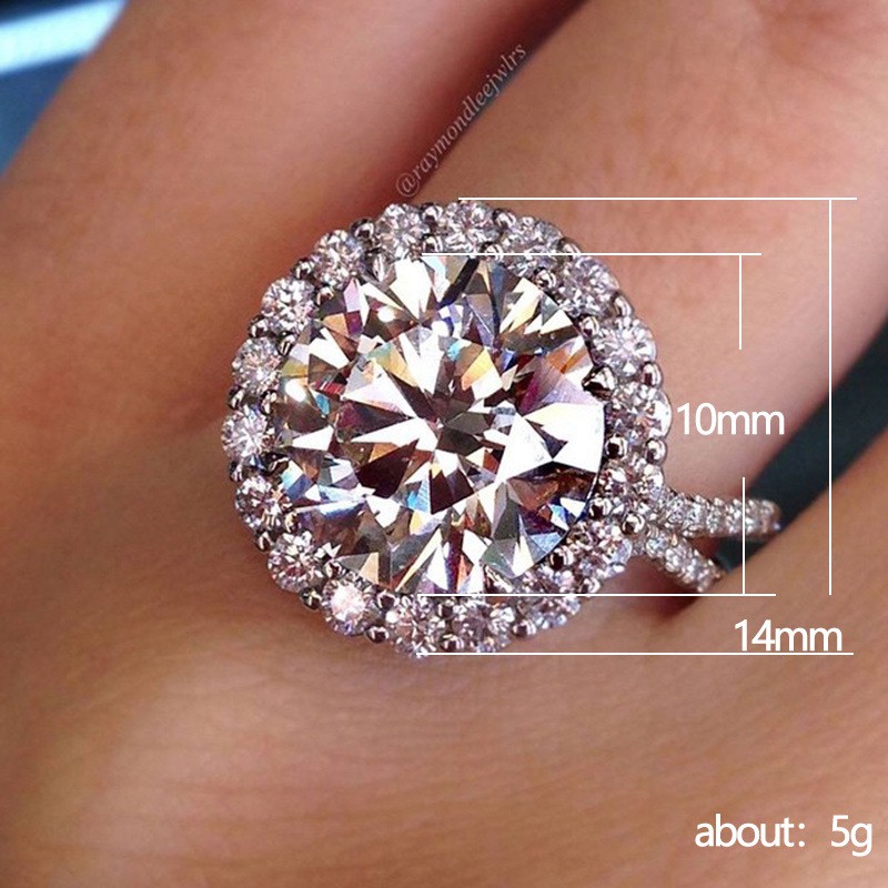 Nhẫn Đính Hôn Đính Đá Zircon Lấp Lánh Thời Trang Cho Nữ
