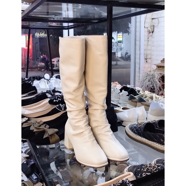 Boot đùi nữ da lì lót lông hàng quảng châu đế 5p