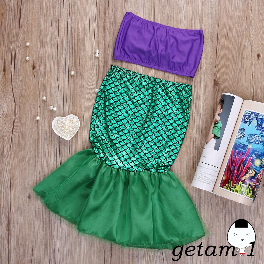 Bộ đồ bơi hai mảnh hóa trang nàng tiên cá cho bé gái