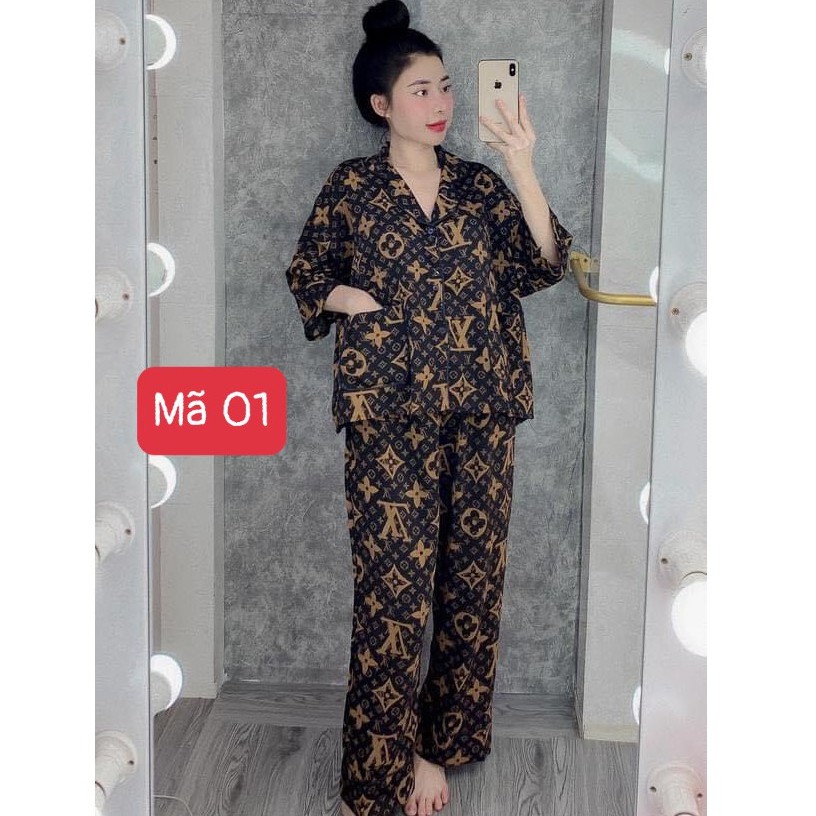 Pyjama lụa dài mặc nhà, Set bộ ngủ cao cấp nhiều mẫu