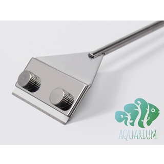 Cạo Rêu Bể Cá Inox 304 MUFAN Kèm Lưỡi Cạo Loại Bỏ Rêu Hại Bám Kính, Vệ sinh Bể Dễ Dàng