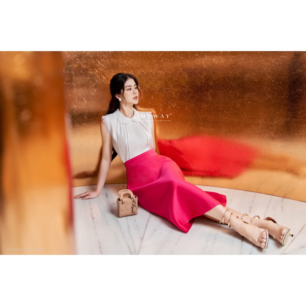 Áo Sơ Mi Nữ MY WAY Không Tay Phối Ren Sang Trọng 3MA0411