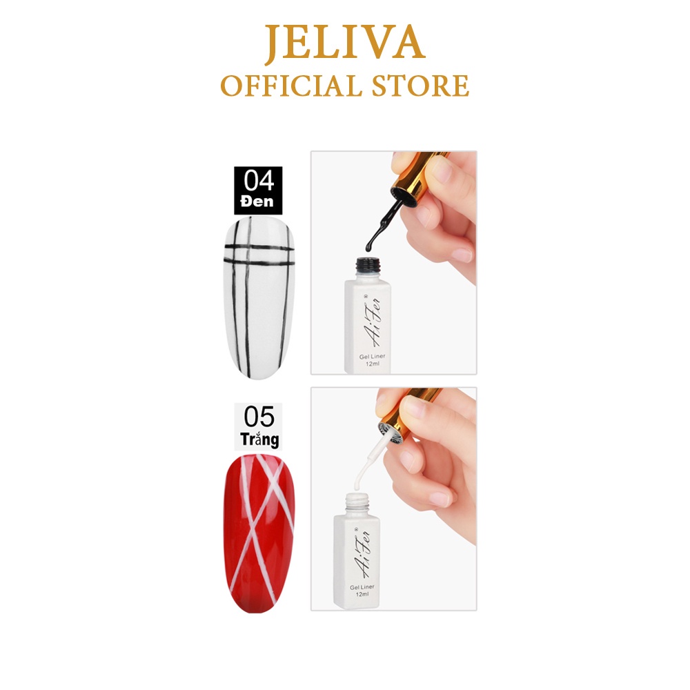 [Mã FMCGMALL -8% đơn 250K] Gel vẽ cọ nét nail JELIVA 12ml