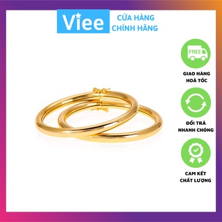 Vòng tay cặp trơn khóa gài dễ sử dụng mạ vàng 24k Hàn Quốc EKP554H