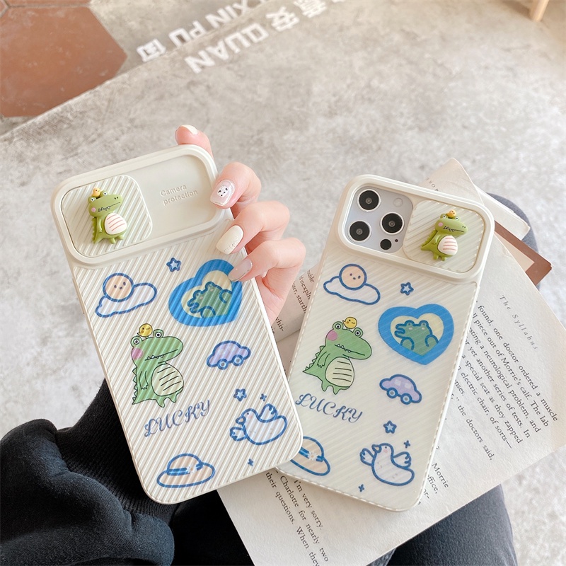 Ốp Điện Thoại Silicon Dẻo Họa Tiết Hoạt Hình Khủng Long Nhỏ Dễ Thương Chống Sốc Cho iPhone 11 12 Pro Max X XS XR XSMAX