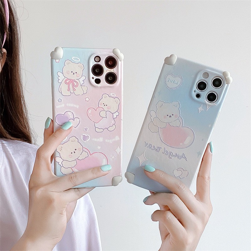 ỐP IPHONE GẤU TRÁI TIM 4 GÓC - 7/8/SE2, 7PLUS/8PLUS, X/XS, XS MAX, 11, 11 PRO, 11 PRO MAX, 12, 12 PRO, 12 PRO MAX