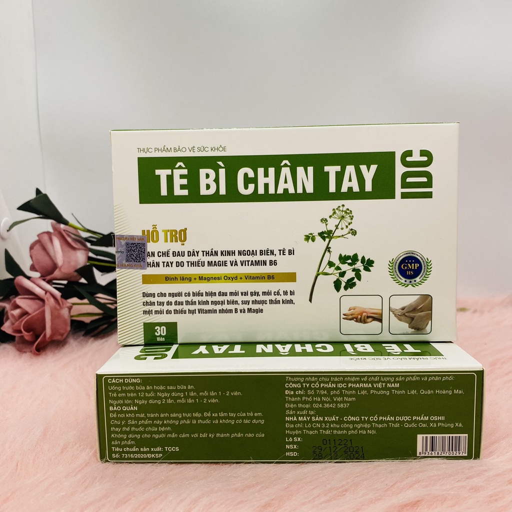 Tê bì chân tay IDC hộp 30 viên giúp hạn chế đau dây thần kinh ngoại biên