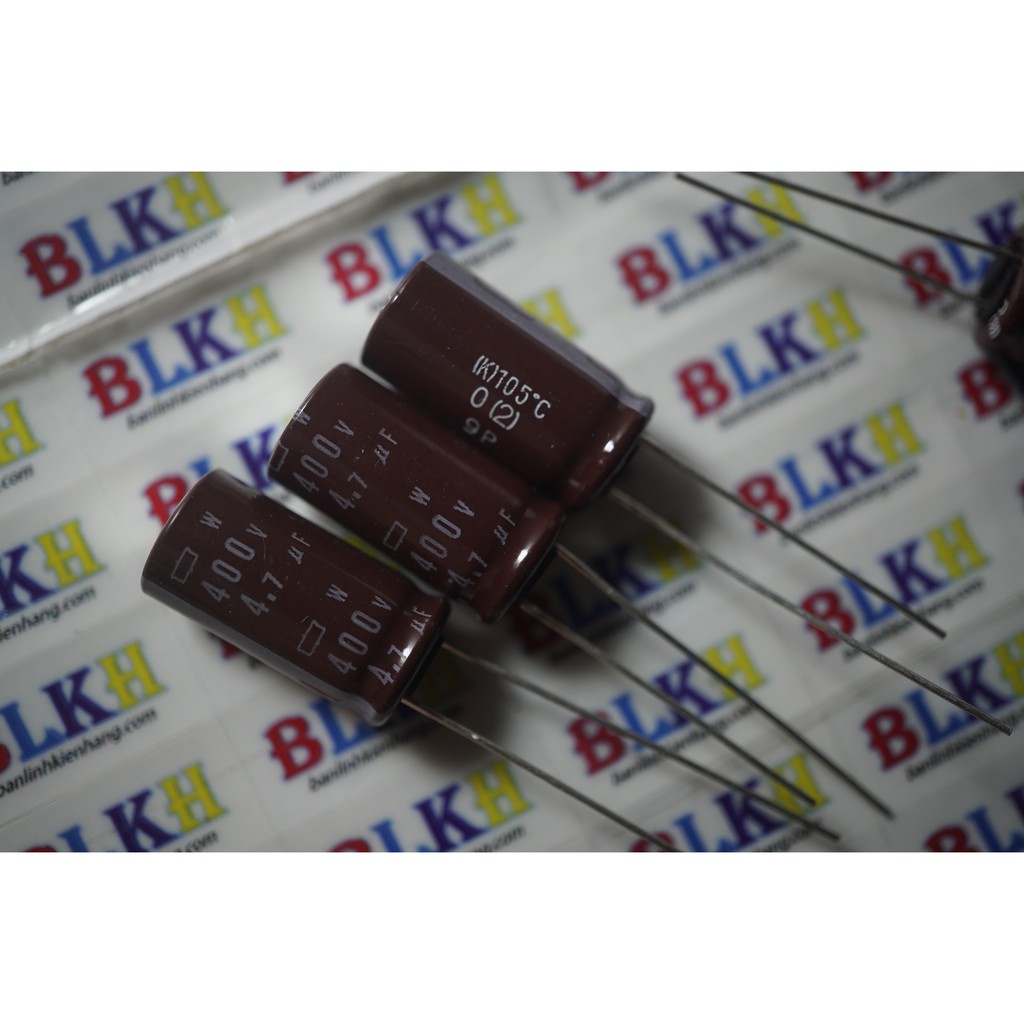 10 Tụ hóa Nhật Bản 400V 4.7uF 10x20 chính hãng