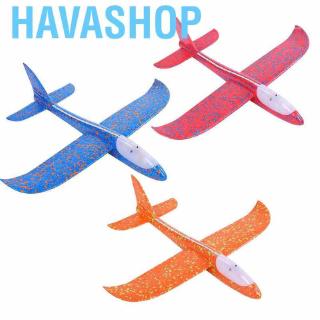 Havashop 48cm LED Light Strip Glider Hand Launch DIY Plane Throwing Airplane Rechargeable Fixed-Wing Toy