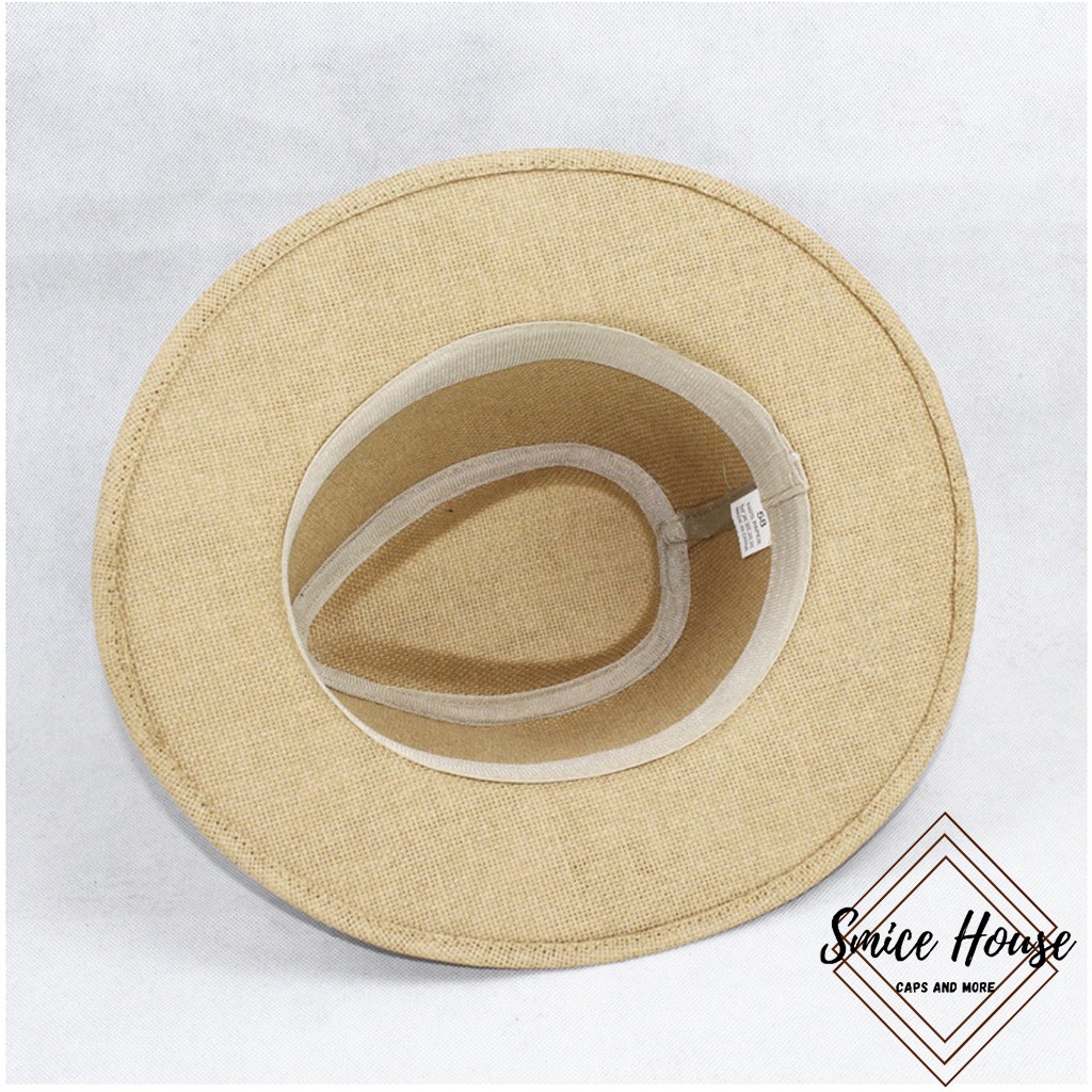 Nón phớt panama vành rộng cao cấp tặng kèm lót đế mũ, mũ cao bồi đi biển nam nữ form cứng- Smice House